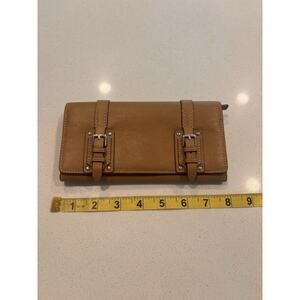 Tumi Trifold Wallet Leather Beige
